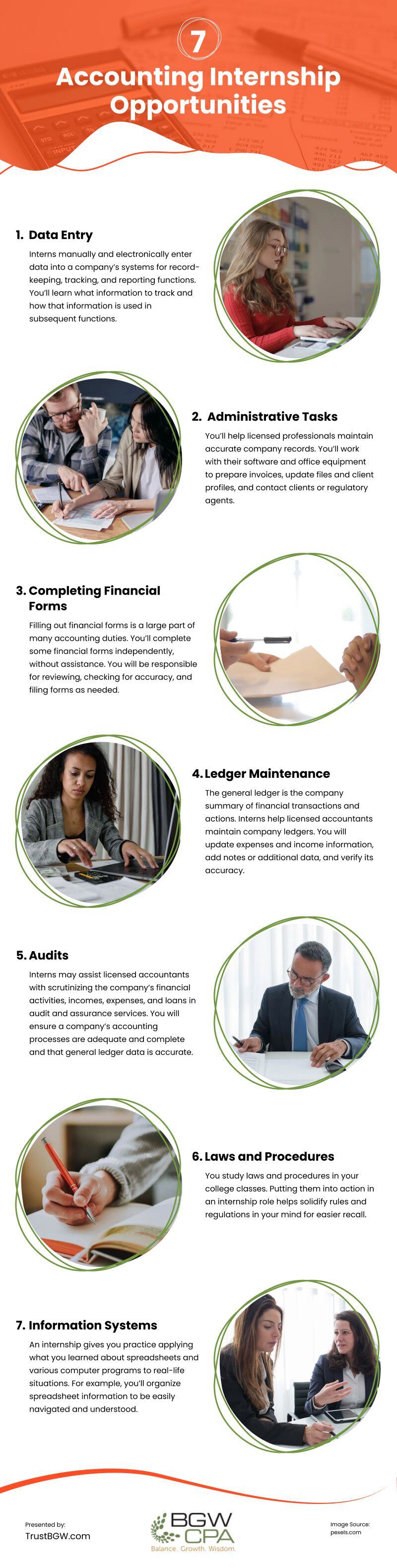 7 Accounting Internship Opportunities Infographic