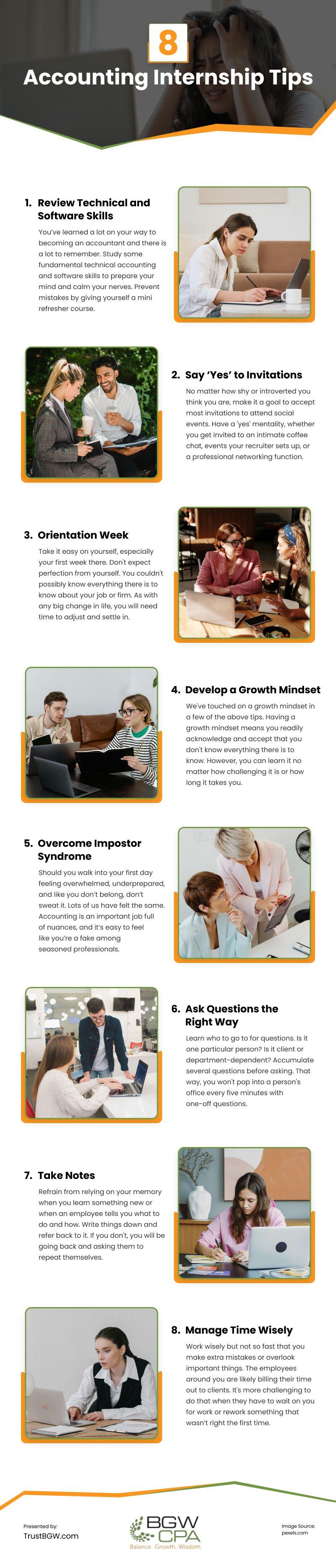 8 Accounting Internship Tips Infographic