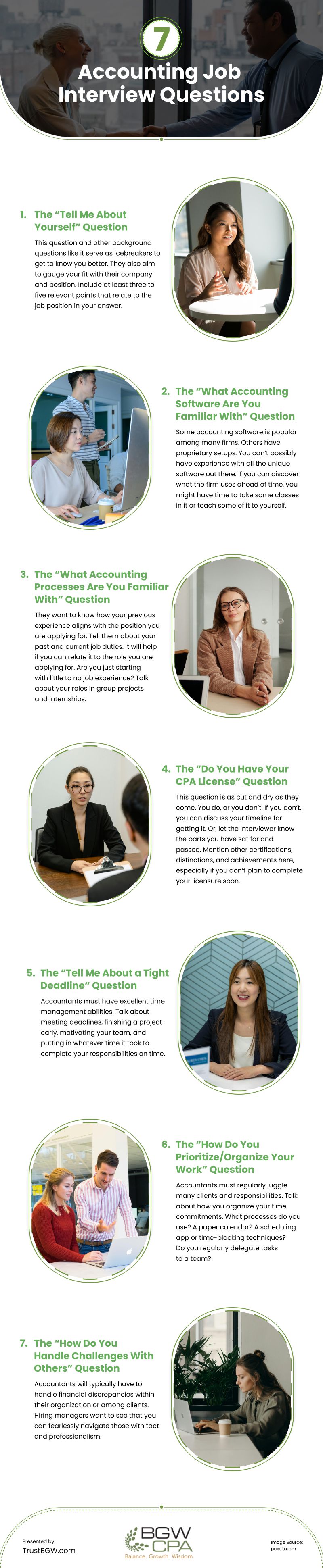 7 Accounting Job Interview Questions Infographic